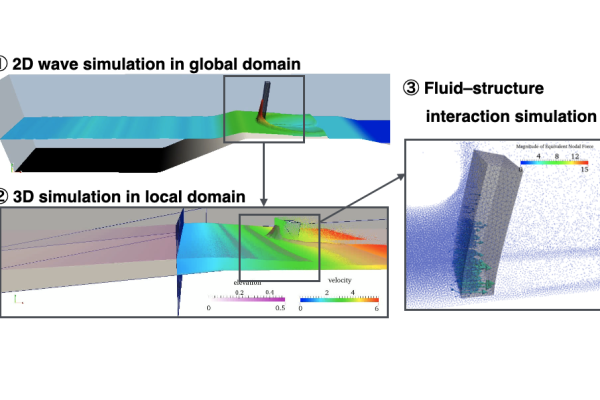 【個別戦略構築】 マルチフィジックス解析による構造物の耐津波減災設計システム